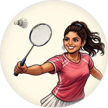 Vijitha playing badminton